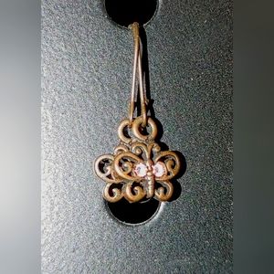 Tiny dangle earrings - copper/pink